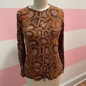 Altuzarra for Target brown reptile print long sleeve tshirt size medium